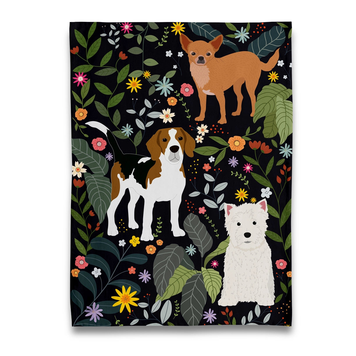 Garden of Dogs Tea Towel