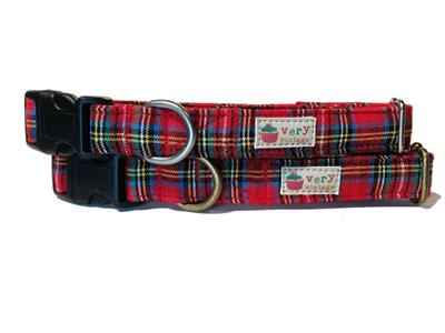Scotsman Tartan Plaid Pet Leash in Red and Black