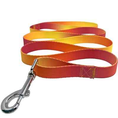 American River Ombre Dog Leash - Raspberry Pink and Orange