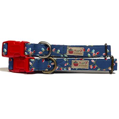 Christmas Lights - Blue Holiday Pet Collar & Leash