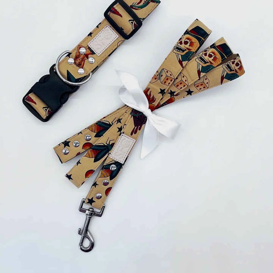 Vintage Tattoo Dog Collar - The Jerry for Stylish Pets