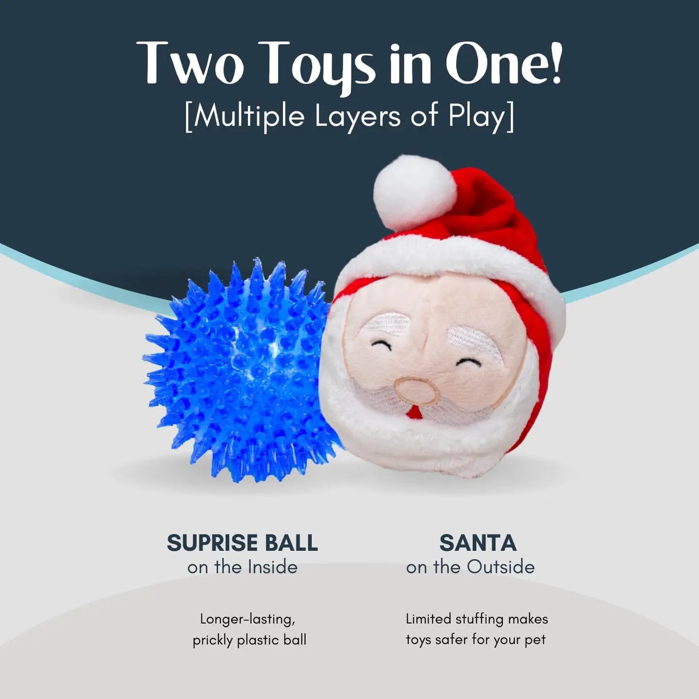 2 in 1 Rip N Reveal Reindeer Dog Toy