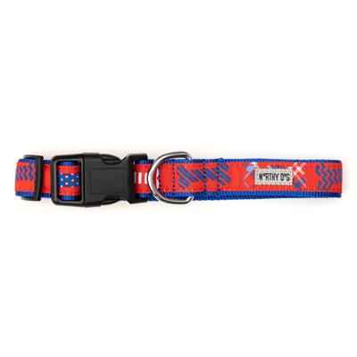 Red/White/Blue Preppy Bones Dog Collar and Lead Collection