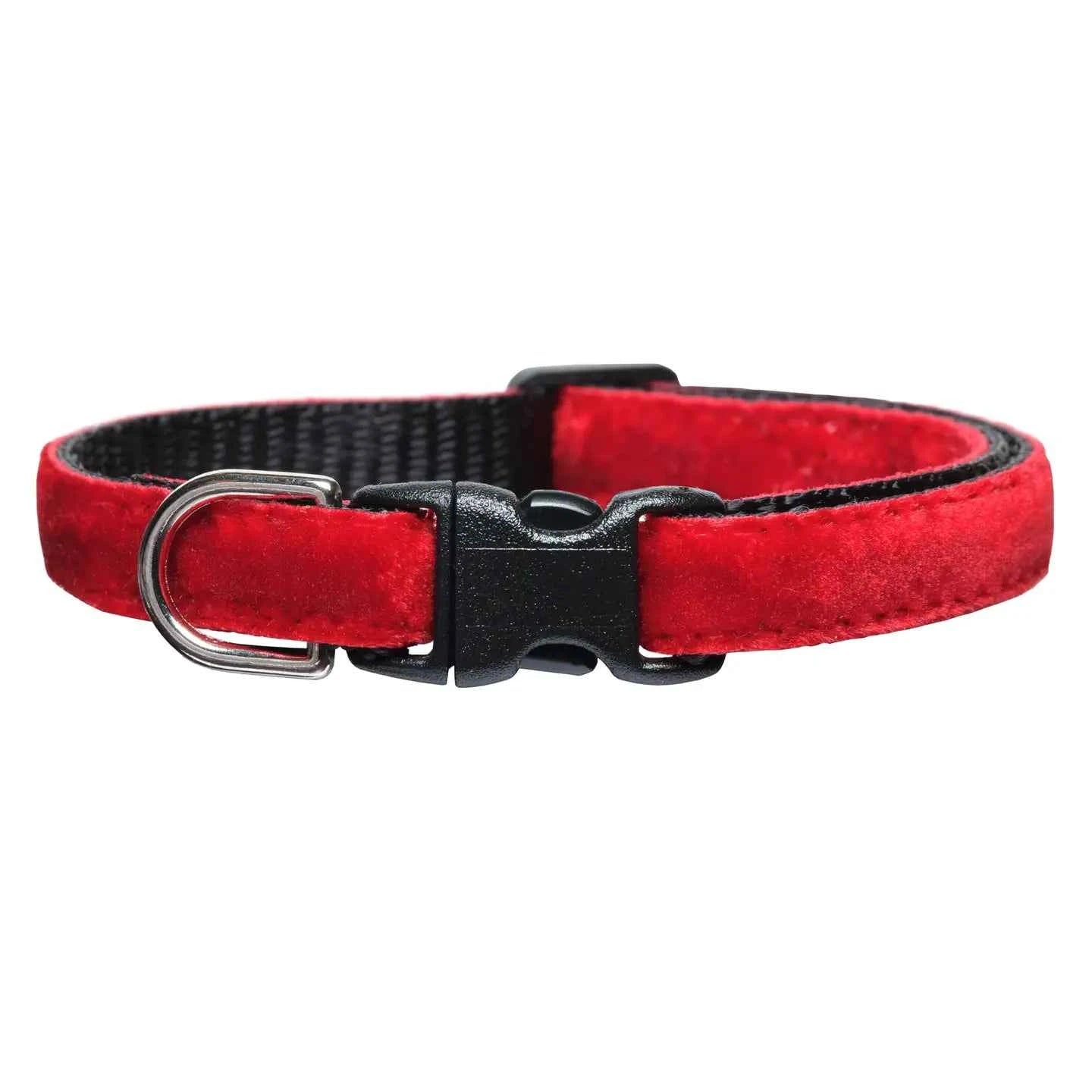 The Merry Maker Red Velvet Cat Collar