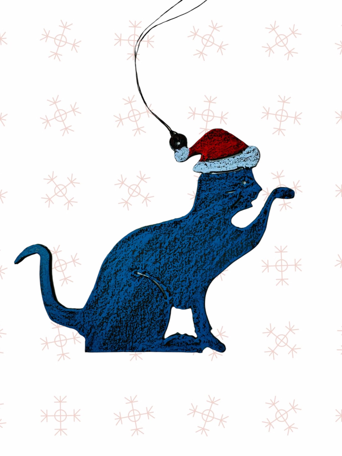 Recycled Metal Cat Ornament