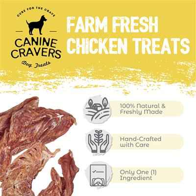 Farm Fresh Chicken Dog Treats for Dogs - Canine Cravers, 5.3oz Bag
