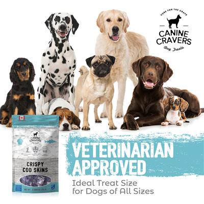 Crispy Cod Skins - Canine Cravers Dog Treats, 4oz. Bag