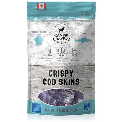 Crispy Cod Skins - Canine Cravers Dog Treats, 4oz. Bag