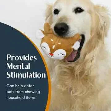 2 in 1 Rip N Reveal Reindeer Dog Toy for Endless Fun