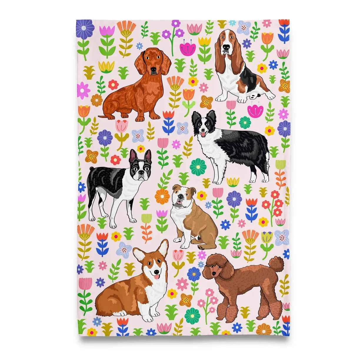 Spring Puppy Tea Towel - Perfect Pet Lover Gift