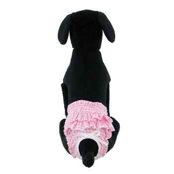 Ruffled Pink Gingham Dog Panties for Stylish Pets