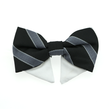 Wedding Collection - Universal Dog Bow Tie - Black and Silver Stripe