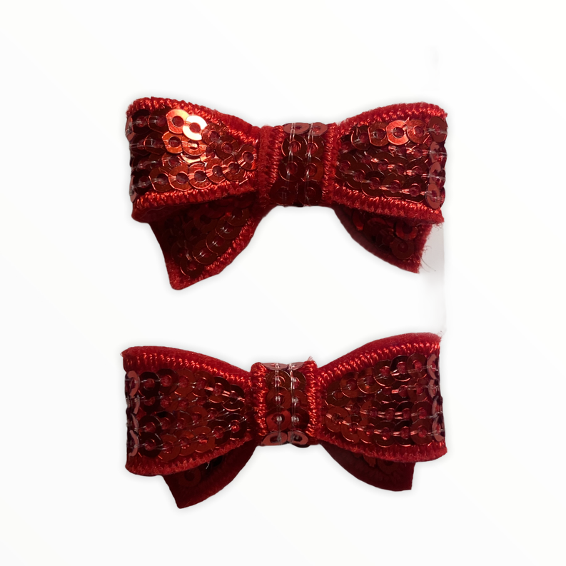 Mini Sequin Hair Bow Clips