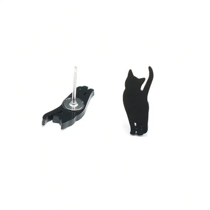 Tiny Black Cat Earrings