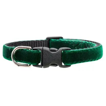 Holiday Green Velvet Pet Collar