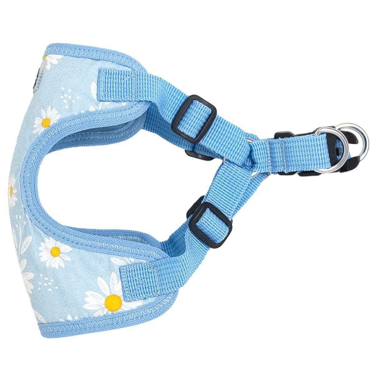 Wrap and snap dog harness - Choke Free Design in Blue Daisy