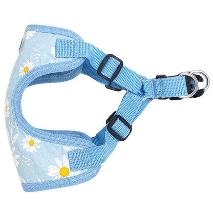 Wrap and snap dog harness - Choke Free Design in Blue Daisy