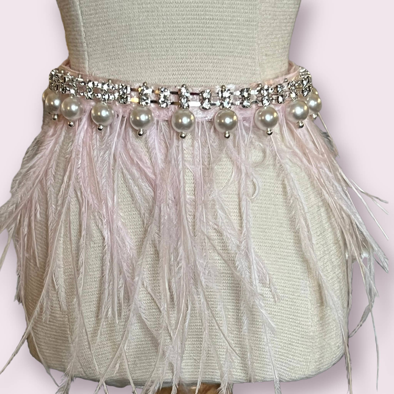 Feathers, Diamonds, & Pearls Glam Collar