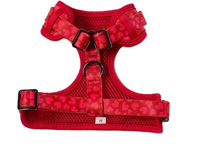 Love Is In The Air | Dog Harness | Adjustable Dog Harness | Red Hearts | Valentine's Day | Eco-Friendly Dog Harness | Neoprene | Soft Harness Vest