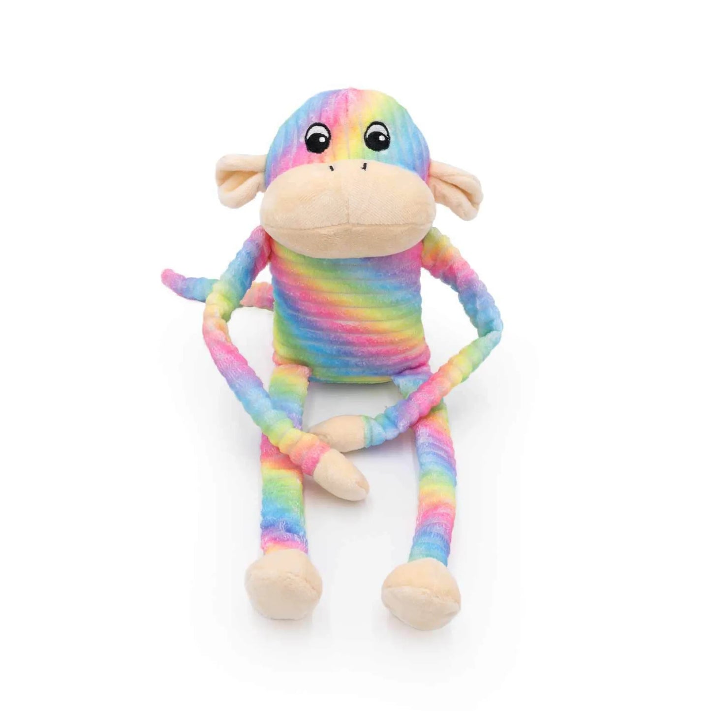 ZippyPaws Spencer the Crinkle Monkey - Large Rainbow