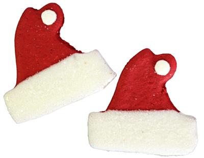 Santa Hat Hand-Decorated Molasses Dog Treat