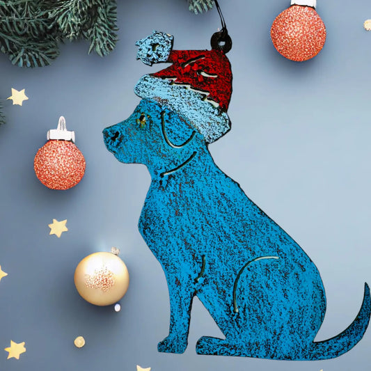 Dog Santa Ornament