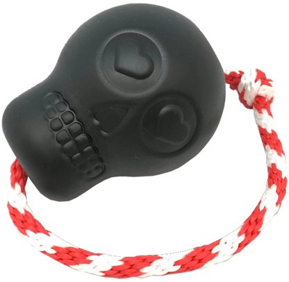 USA-K9 Skull Durable Rubber Chew Toy, Treat Dispenser, Reward Toy, Tug Toy, and Retrieving Toy