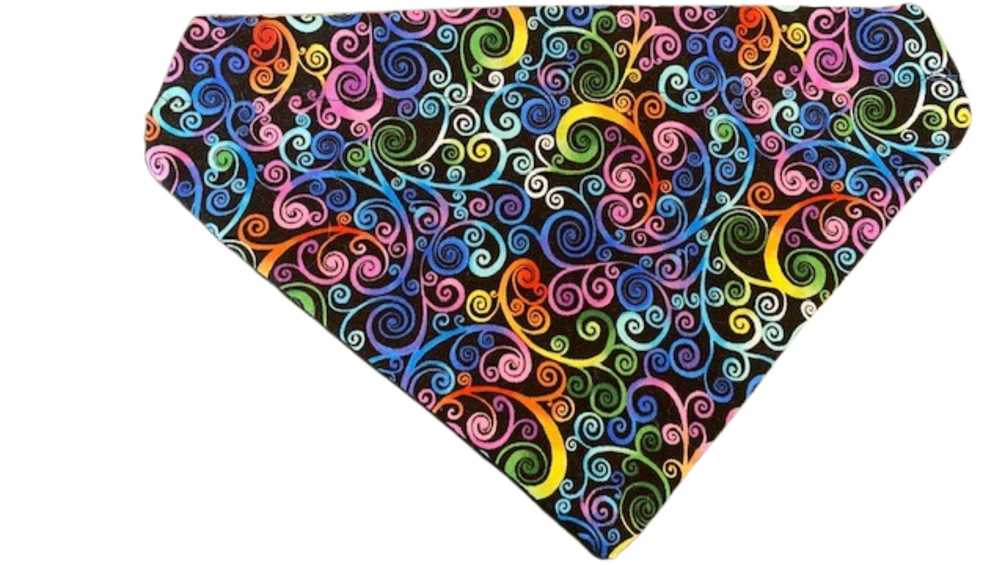 Reversible Pet Bandana - Superhero / Swirls