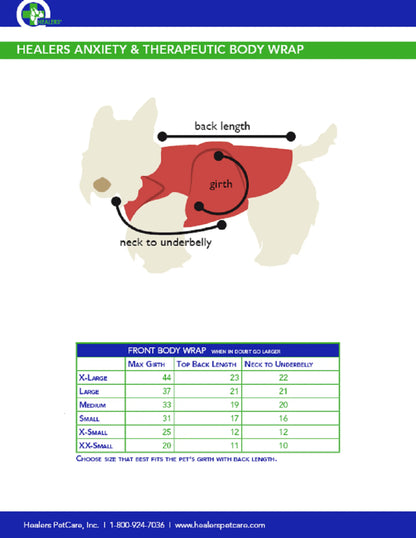 Healers Therapeutic & Anxiety Front Body Wrap