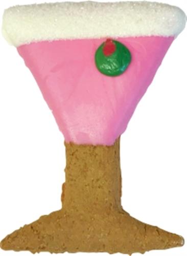 Martini Hand Decorated Molasses Dog Treat