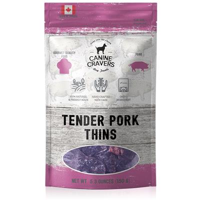Tender Pork Thins - Canine Cravers Dog Treats, 5.3oz. Bag