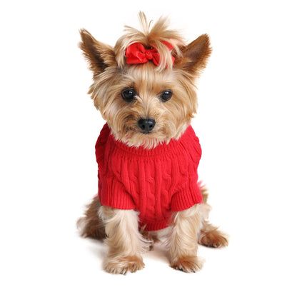 100% Combed Cotton Pet Cable Sweater