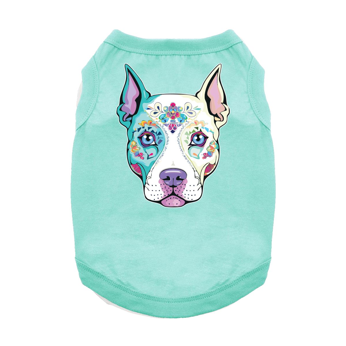 Sugar Skull Pet Shirt - Teal - Fluff & Fur - A Pet Boutique