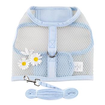 Cool Mesh Dog Harness with Leash - Blue Daisy