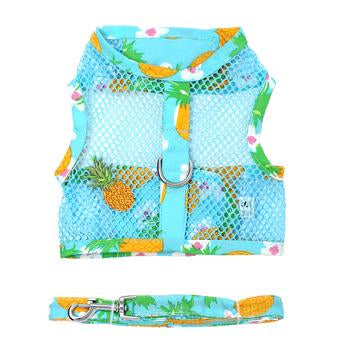 Cool Mesh Dog Harness with Leash - Pineapple Luau