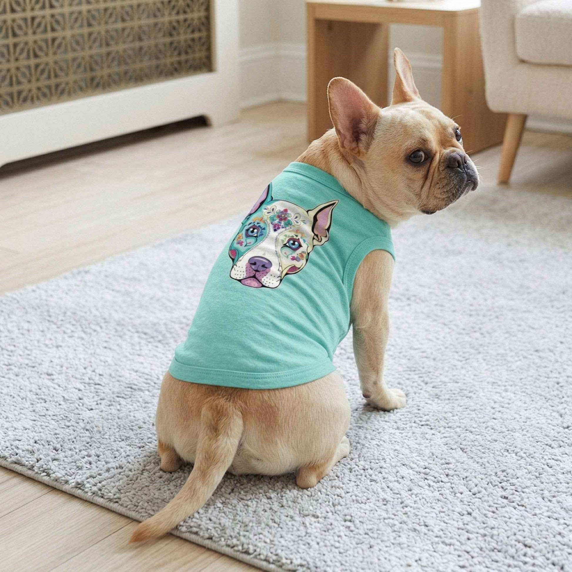Sugar Skull Pet Shirt - Teal