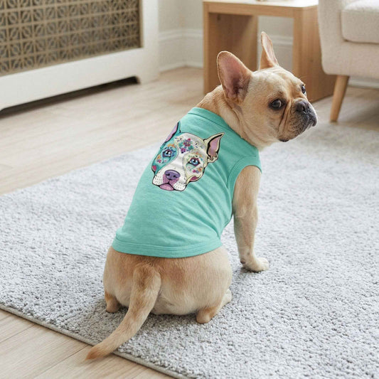 Sugar Skull Pet Shirt - Teal