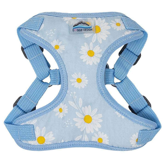 Wrap and snap dog harness - Choke Free Design in Blue Daisy