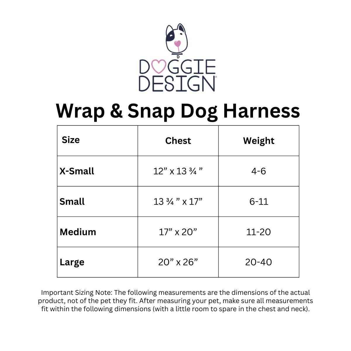 Wrap and snap dog harness - Choke Free Design in Blue Daisy