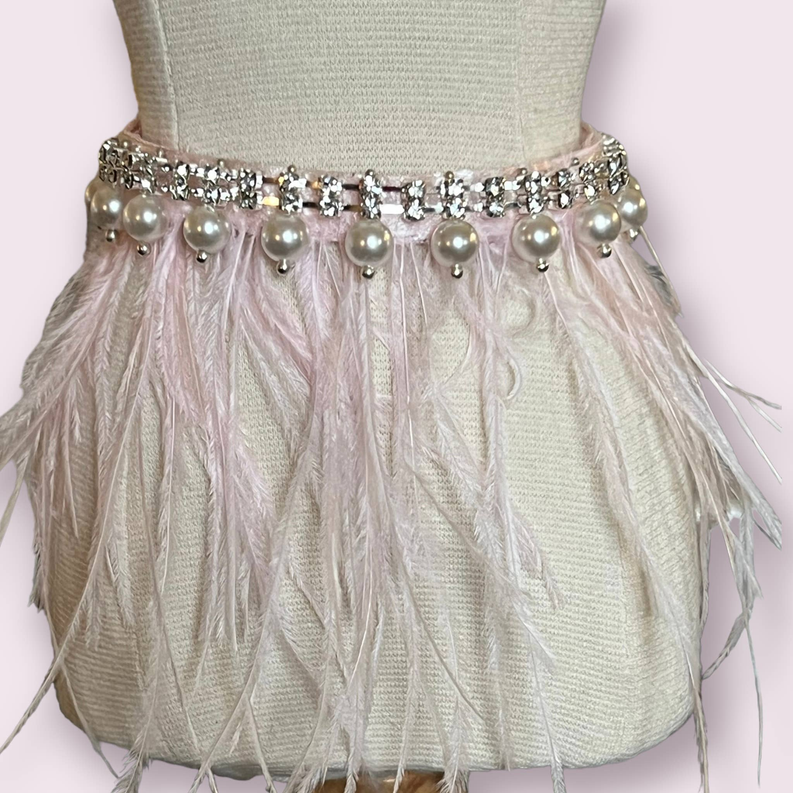 luxury rhinestone dog collar with feathers