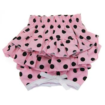 Ruffled Pink & Black Polka Dot Dog Panties