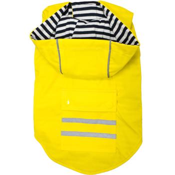 Slicker Raincoat with Striped Lining - Yellow