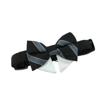 Wedding Collection - Universal Dog Bow Tie - Black and Silver Stripe